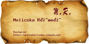 Melicska Rómeó névjegykártya